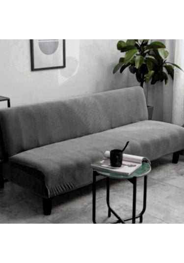 Suntek Magideal Elastik Kanepe Slipcover Düz Mobilya Gri-3-koltuk