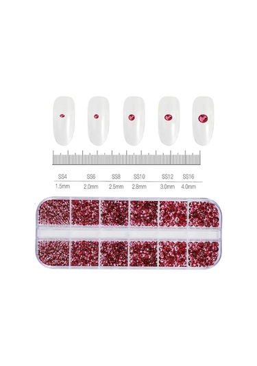 My Topped 12 Adet Pembe Rhinestone, Lüks Tırnak Dekorasyon, Dıy Manikür Taşları, Nail Art Set