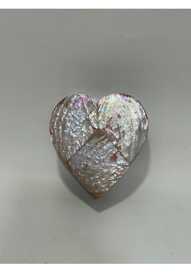 Sedef Kaplama Kalp Model Kadife Hediye Kutusu Büyük-model 2
