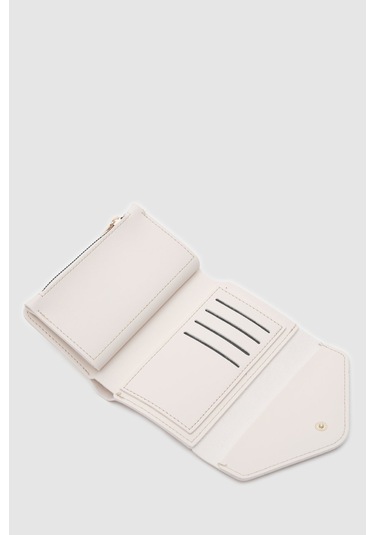 Zarf Detaylı Nakit Ve Bozuk Para Bölmeli Bayan Cüzdan-bej Açık Bej