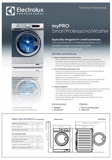 Electrolux Professional Mypro WE170P 8 KG 1400 RMP Çamaşır Makinesi