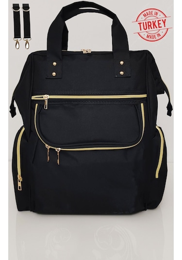 Bebek Bakım Çantası Organizatör Fonksiyonel Anne Bebek Bakım Sırt Çantası-syh Mers Gold Siyah