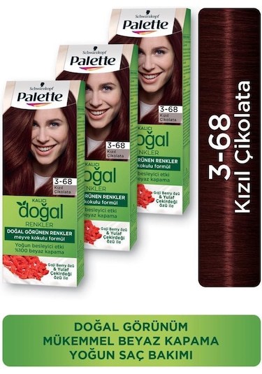 Palette Kalıcı Doğal Renkler Saç Boyası 3 - 68 Kızıl Çikolata X 3 A