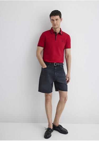Mavi - Kırmızı Polo Tişört 062373-28441 Kırmızı