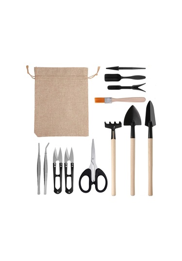 Qingmipy 13 Parçalık Mini Bahçe Alet Seti - Sukulent, Kaktüs Ve Bonsai Dikimi İçin Pratik Çapa, Makas Ve Fırça Takımı