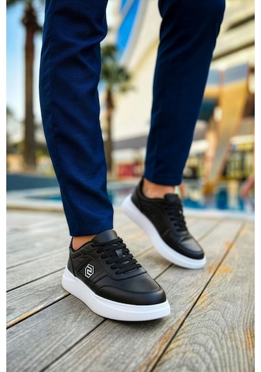 Daxtors D07003 Günlük Ortopedik Erkek Sneaker Spor Ayakkabı Siyah - Beyaz