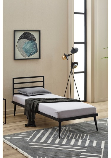 Nerisa Tek Kişilik Metal Karyola-siyah