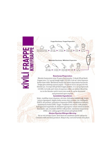 Oze Frappe Seti Çilek + Karamel + Kivi + Mango + Muz + Böğürtlen 6 x 250 G