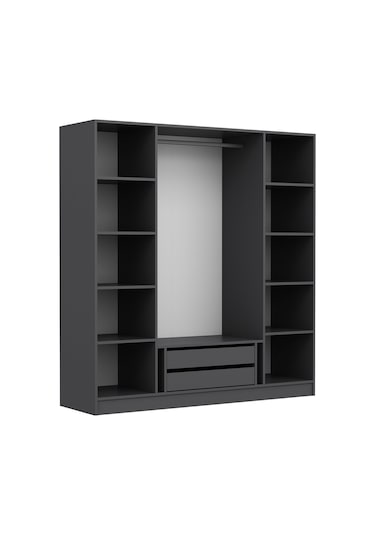 Minar Kale 180cm Giyinme Dolabı Antrasit - 210cm