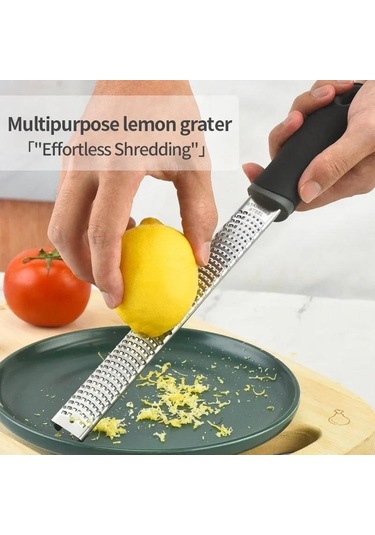 304 Paslanmaz Çelik Peynir Rendesi Çok İşlevli Çikolata Limon Tel Kesici Plastik Kaymaz Saplı Mutfak Aletleri Siyah