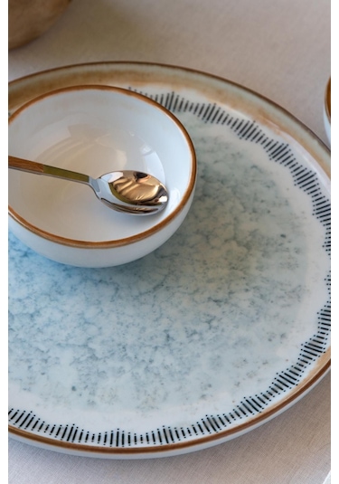 Kütahya Moderna 14 Parça 6 Kişilik Kahvaltı Takımı Seahorse Mavi