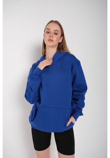 Kadın Füme Oversize Kapüşonlu Sweatshirt 000 Tw-Bskzswt Gri