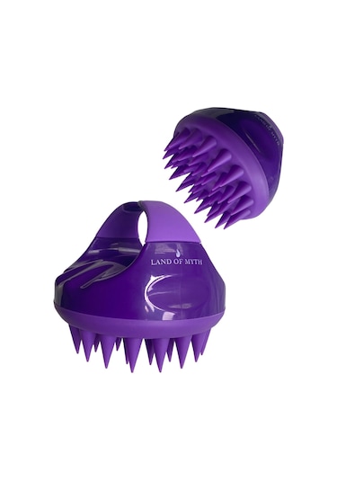 Land Of Myth Lom1401 Yumuşak Silikon Dişli Saç Derisi Masaj Fırçası Mor