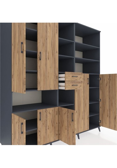 Kronos Dolap 17 Raflı 2 Çekmeceli 7 Kapaklı 220x59x243 Antrasit-çam/çam Atlas Çam/atlas Çam Kronos Dolap 17 Raflı 2 Çekmeceli 7 Kapaklı 220x59x243 Antrasit-çam/çam Atlas Çam/atlas Çam