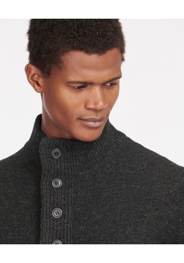 Barbour Patch Half Zip Kazak Ch91 Charcoal Gri