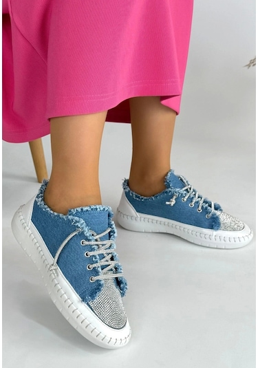 Enber Mavi Kot Bağcıklı Spor Ayakkabı Mavi