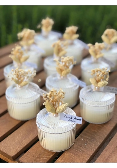 1 Adet Süslemeli Mika Mum, Düğün, Kına, Nişan, Söz, Doğum Günü