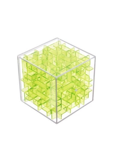 Demir Bilyeli Labirent Zeka Küpü Akıl Küpü Küp - Yeşil