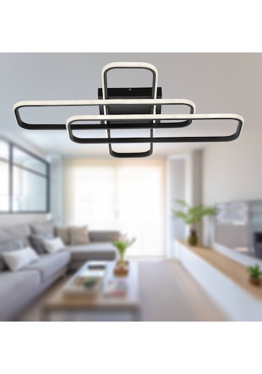 Tt324-sy Tt Ayd. Gün Işığı 57x17 Profil Mat Siyah 3lü Led Avize Siyah