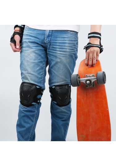 Geeksen Erkek Kadın Outdoor Spor Koruyucu Seti: 2 Dirsek 2 Diz 2 Bileklik - Ergonomik, Dayanıklı, Soluklu Kırmızı Nt-re-l Kırmızı