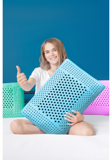 Viscofoam Air Terapi Hava Kanallı Ortopedik Yastık Visco Yastık Mavi 60x40x16cm