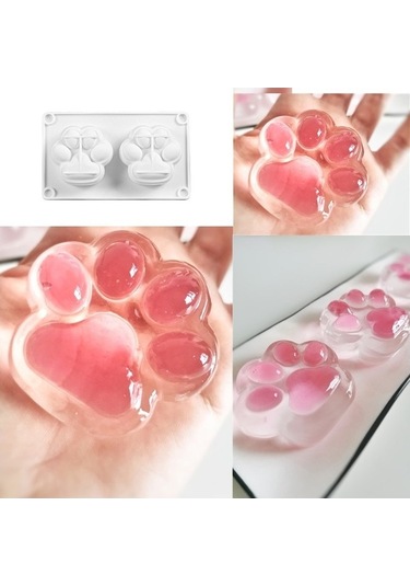 Fastbuy Silikon Paskalya Tavşanı Kek Kalıbı, 2'li Izgara Mus, Kedi Pençesi Tasarımı, Fırınlanabilir, Çok Renkli, Ev Yapımı P Çok Renkli