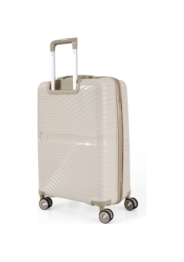 Ççs 5239 Polipropilen Orta Boy Valiz Beyaz-bej Beyaz - Bej