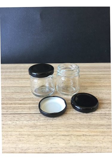 40 Cc Cam Kavanoz - 50 Adet - Siyah Kapak.Mutfak.