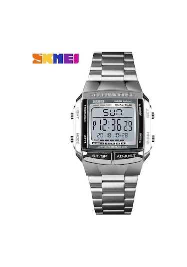 Gümüş Skmeı Spor Saat Erkekler Dijital Saat Elektronik Erkek Saatler Top Marka Lüks Su Geçirmez Erkek Izle Çok Renkli