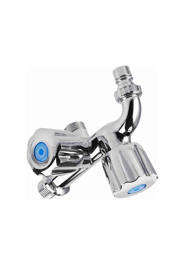 Yaozixa Krom Kaplama Plastik Tek Soğuk Su Musluğu, Çift Kanal Ve Ayırılmış Kontrol Kolu, G 1/2 Bağlantı, Ev Ve Bahçe İçin