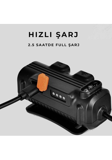 Gold Orion Km-214 Hareket Sensörlü 42 Led 1200 Lmn Şarjlı Kafa Lambası - 6 Mod Süper Parlak-8857 Siyah