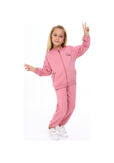 Toontoy Kız Çocuk Baskılı Eşofman Takım Gül Kurusu