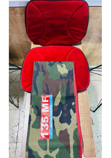 Massey Ferguson 135 Asgari Branda Ve Düz Kırmızı Koltuk Kılıfı