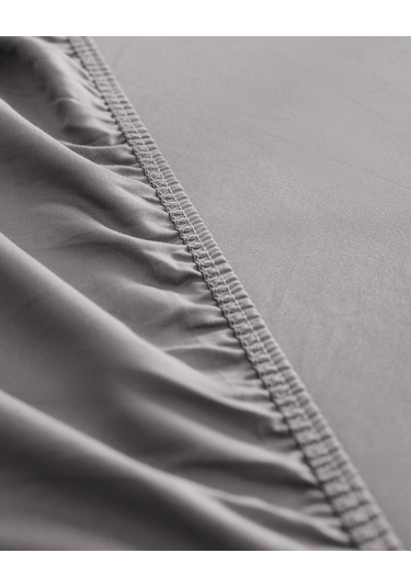 Ciel Tek Kişilik Plus %100 Pamuk Lastikli Saten Çarşaf - Gri 8684427179215 Gri
