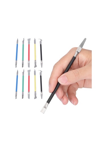 Kangvka Te-018 5'li Tamir Seti: Esnek Sk5 Çelik Bıçaklı Cpu Nand Ic Chip Kaldırıcı, Bga Tamir Ve Ana Kart Glue Temizleme Aracı 2 Paket