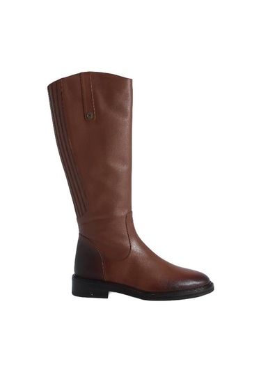 Poletto Hakiki Deri Taba Çizme Düz 5780 27 S-2304 Taba