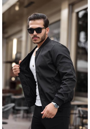 Erkek Süet Kolej Ceket Siyah Cepdetay