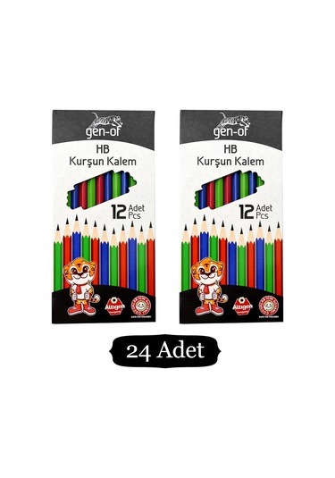 Gen-of Hb Köşeli Kurşun Kalem Gen-6000 24 Adet