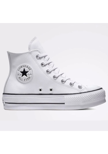 Converse Chuck Taylor All Star Leather Platform Beyaz Sneaker 561676c-102 Siyah