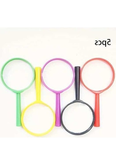 Trendooze 5 Adet Mini El Büyüteci Plastik Taşınabilir Mercek Outdoor Eğlence Aracı Sunshine022 Model