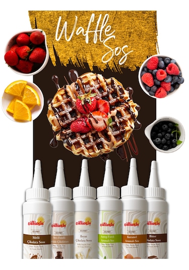 Güllüoğlu Waffle & Pankek & Tatlı & Dondurma Sos Çikolata Sosu Seti 6'lı