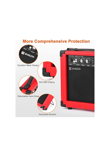 VANGOA Ga10rd Model 10 Wat Elektro Gitar Amfisi Kırmızı