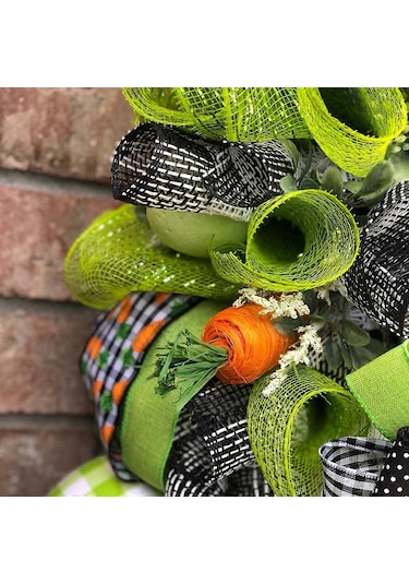 Paskalya Tavşanı Çelengi Tavşan Havuç Çelenk Dekoru Kapı Duvar İçin Asılı Süs