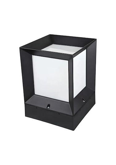 Şanled Kare Küp Dekoratif Siyah Kasa Set Üstü Bahçe Aydınlatma Armatürü -6 Adet Şeffaf