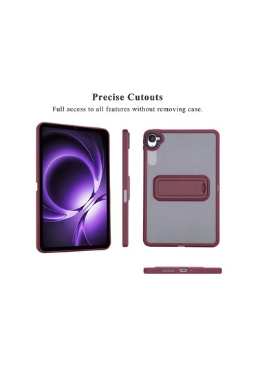 Xiaomi Pad Mini Kickstand Tpu + Pc Skin-touch Tablet Kılıfı - Şarap Kırmızısı Tablet Kılıfı