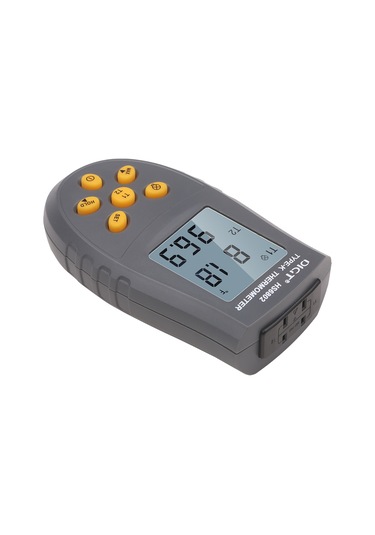 Singree Hs6802 Dijital Termometre: Çift Satırlı Lcd, Tek/çift Kanal Ölçüm, Maks/min/değer Farkı, Alarm Ve Veri Tutma Fonksiyonu Pil Dahil Değil