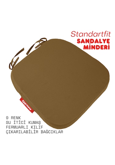 Xpermate Standartfit Oval Sandalye Minderi 42x42x5 Kahve