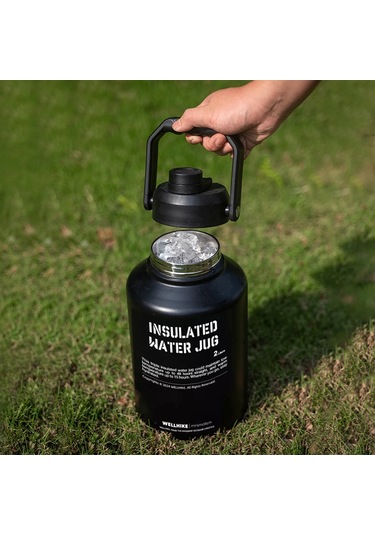 2l Yalıtımlı Su Sürahisi Paslanmaz Çelik Spor Eğitimi Su Şişesi Açık Yeşil