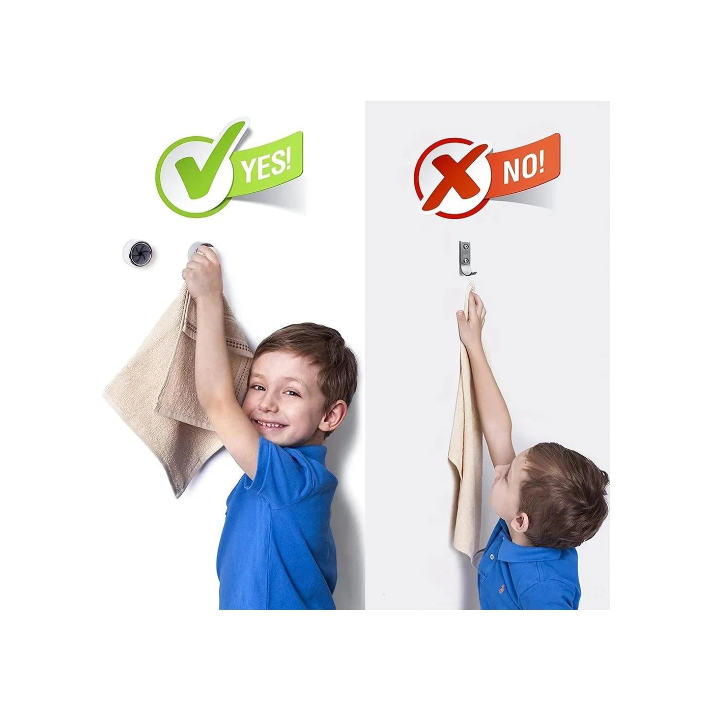 Youmex Abs Plastiği Banyo Kancaları 8 Adet - Yumuşak Silikon Klipsli, Çarpışma Güvenli, Kolay Kurulum Yapıştır/sıkma Gümüş