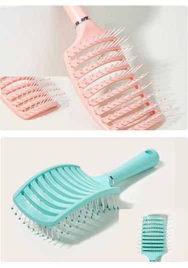 Qingmipy Mavi Renkli Rahat Saç Tarama Ve Saç Derisi Masajı Fırçası, Kaymaz Sap Tasarımı